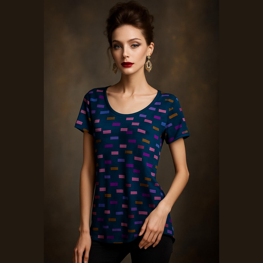Lularoe classic tee blue and yellow